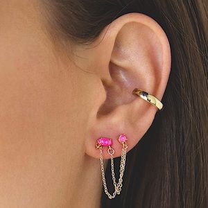 ETTIKA TWO HOLE PIERCING CHAIN DANGLE EARRINGS LILLYSTARRDUST